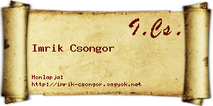 Imrik Csongor névjegykártya